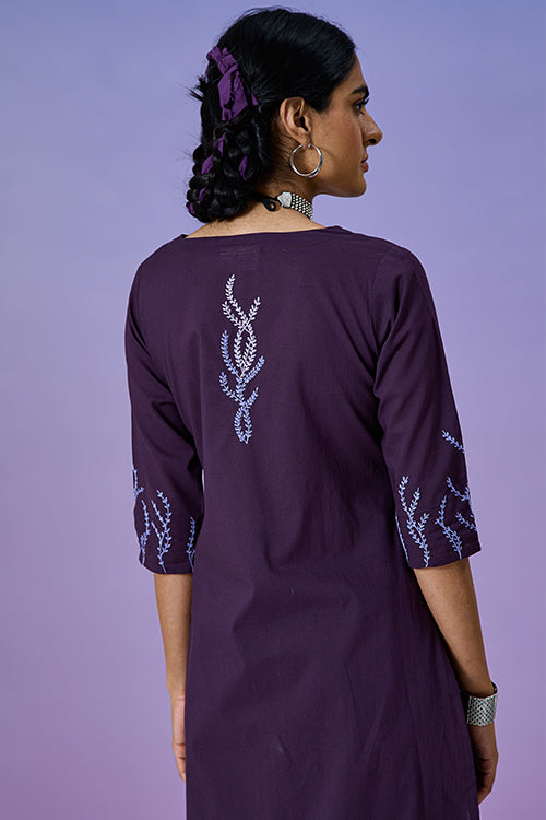 Okhai 'Playful' Pure Cotton Hand Embroidered Kurta Pant Set