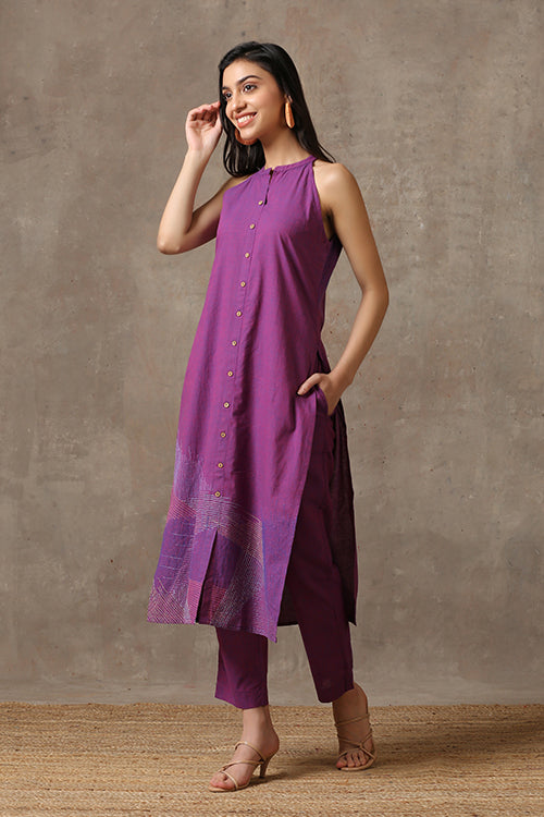 Thoughtful Pure Cotton Hand Embroidered Kurti Pant Set For Women Online