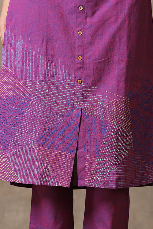 Okhai 'Thoughtful' Pure Cotton Hand Embroidered Kurta Pant Set