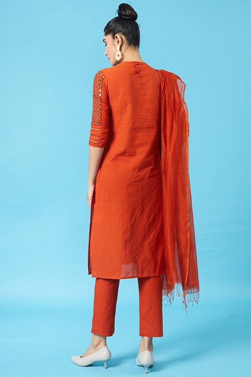Okhai 'Duchess' Kutch Embroidered Kurta Pant Dupatta Set