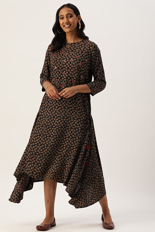 Okhai Noir Grace Hand Embroidered Mirror Work Dress For Women Online