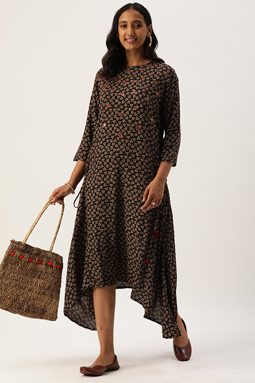 Okhai "Noir Grace" Mirror Work Dress