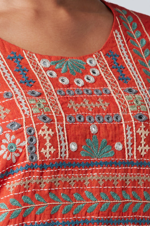 Okhai 'Rabari' Embroidered Cotton Kurta