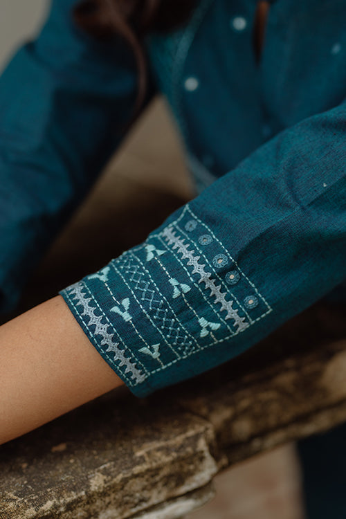 Okhai 'Eternity' Pure Cotton Hand Embroidered Kurta