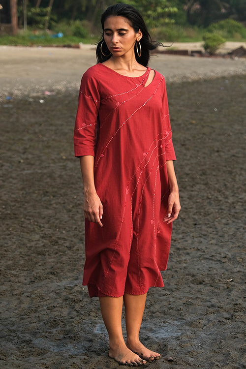 Okhai 'Joanna' Pure Cotton Hand Embroidered Mirror Work Kurta