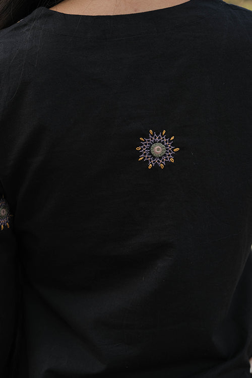 Okhai 'Songful' Pure Cotton Hand Embroidered Mirror Work Kurta