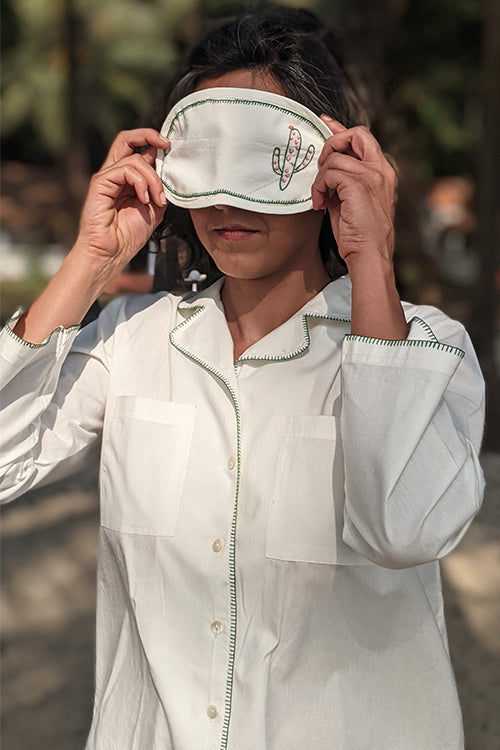 Okhai 'Summer' Pure Organic Cotton Hand Embroidered Night Suit