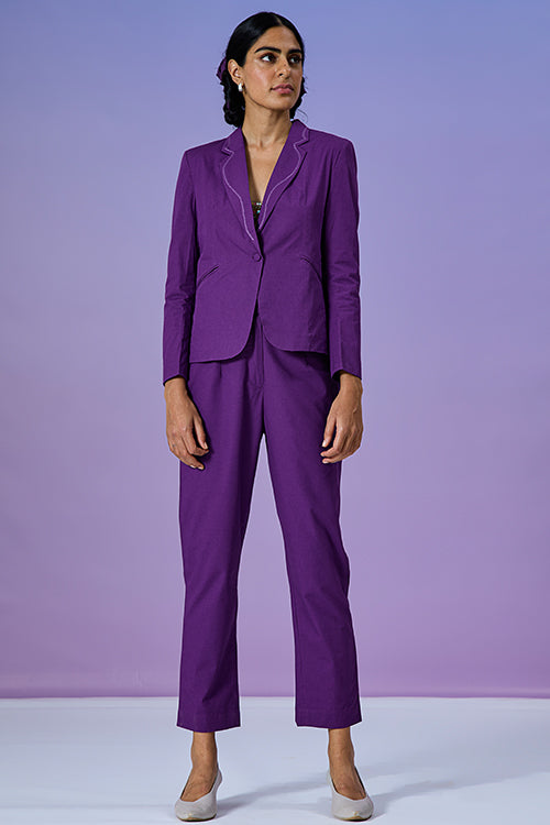 Delightful Purple Pure Cotton Pants For Women Online
