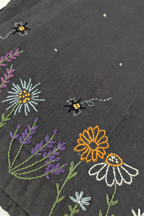 Okhai 'Illuminate' Hand Embroidered Pure Cotton Laptop Sleeve