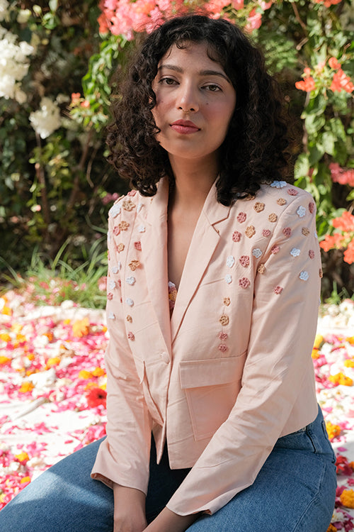 Revival Pure Cotton Hand Embroidered Blazer For Women Online
