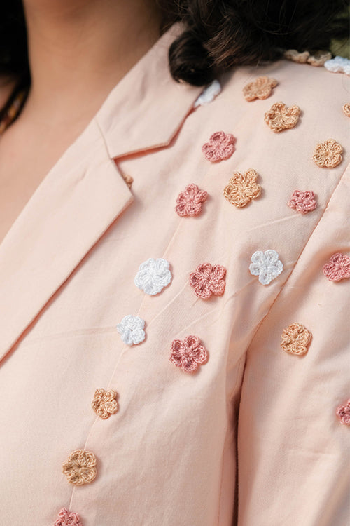 Revival Pure Cotton Hand Embroidered Blazer For Women Online