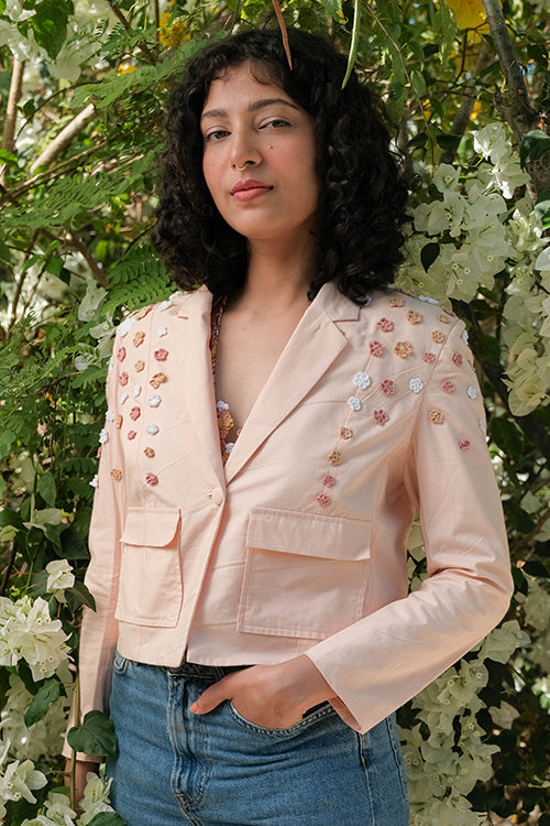 Okhai 'Revival' Pure Cotton Hand Embroidered Blazer
