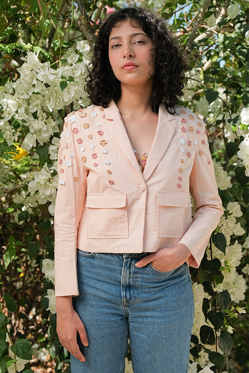 Okhai 'Revival' Pure Cotton Hand Embroidered Blazer
