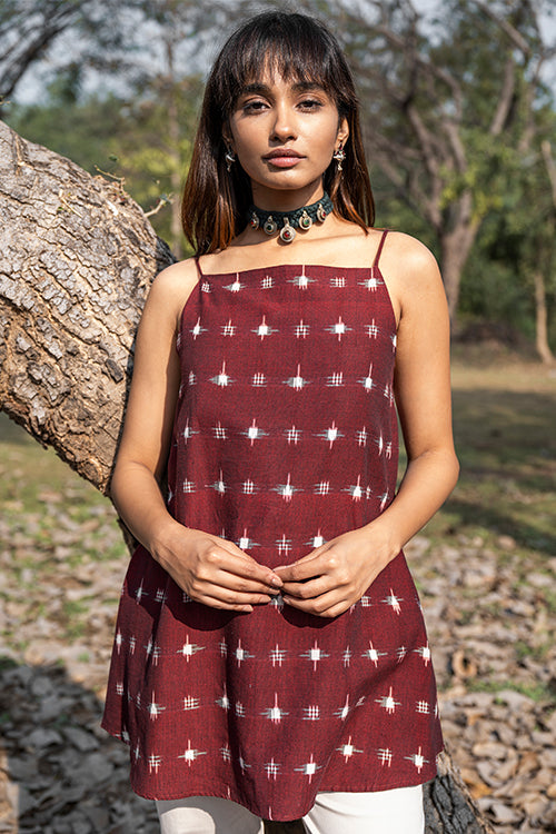 Okhai 'Enamour' Pure Cotton Ikat Short Top