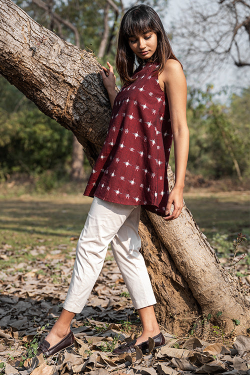 Okhai 'Enamour' Pure Cotton Ikat Short Top