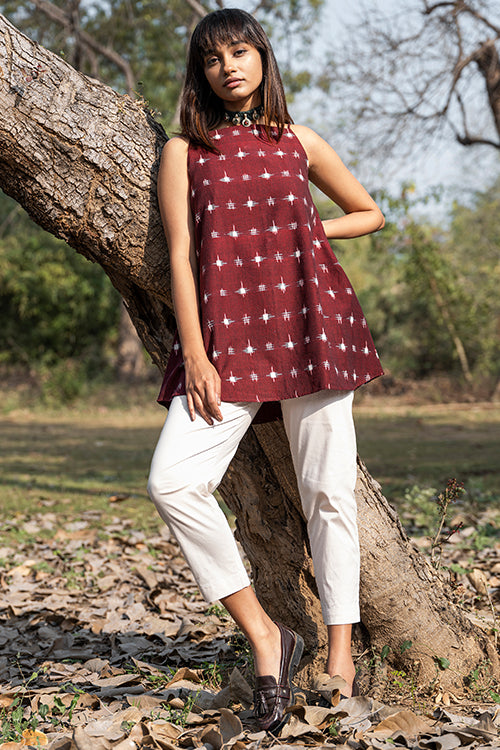 Okhai 'Enamour' Pure Cotton Ikat Short Top