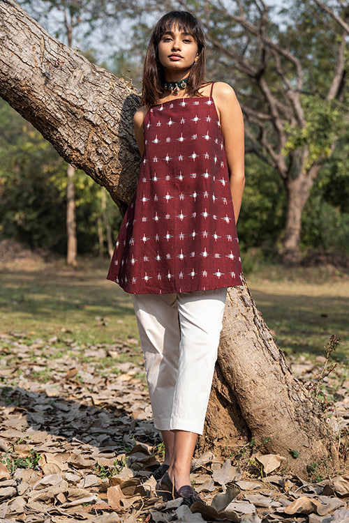 Okhai 'Enamour' Pure Cotton Ikat Short Top
