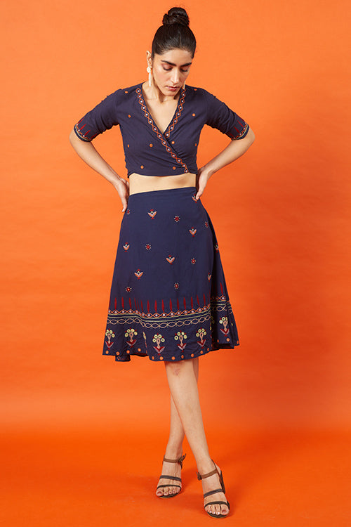 Okhai 'Sultana' Kutch Embroidered Pure Cotton Skirt
