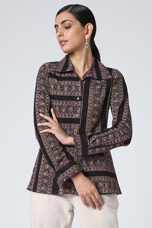 Okhai 'Sophic' Ajrak Cotton Shirt for Women
