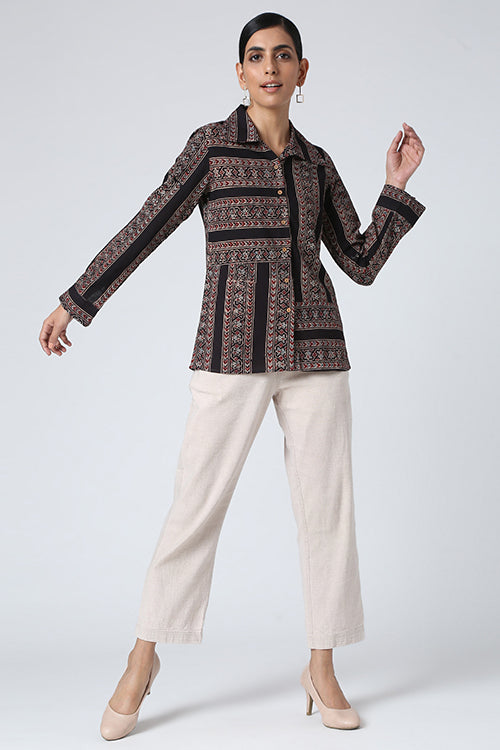 Okhai 'Sophic' Ajrak Cotton Shirt for Women