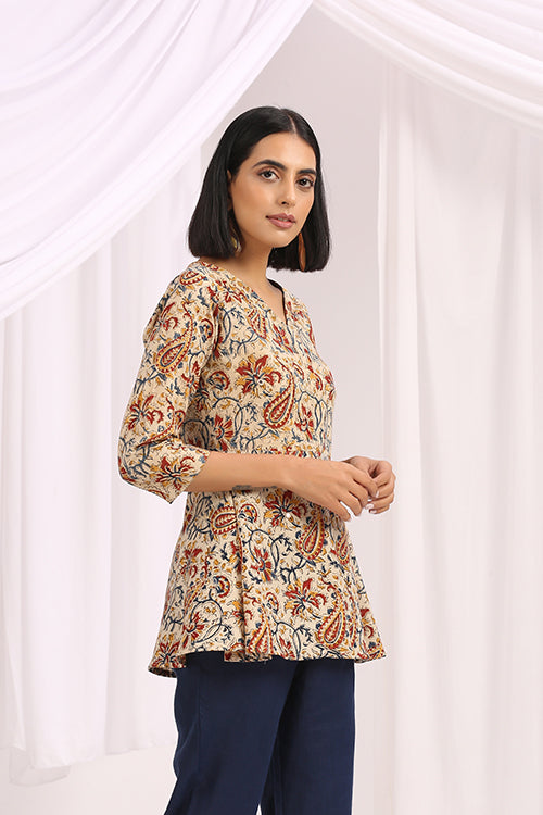 Okhai 'Parvaneh' Hand Block Printed Kalamkari Top