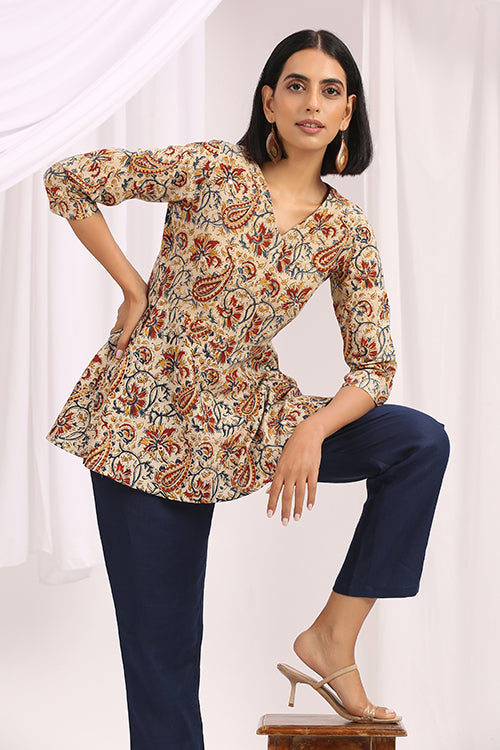 Okhai 'Parvaneh' Hand Block Printed Kalamkari Top