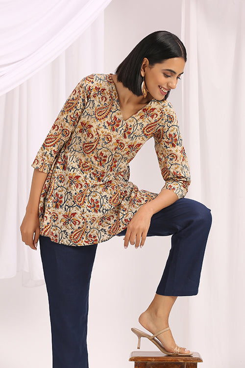 Okhai 'Parvaneh' Hand Block Printed Kalamkari Top