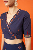 Okhai 'Pasha' Kutch Embroidered Pure Cotton Wrap blouse