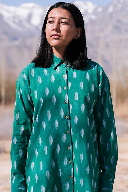 Okhai 'Countryside' Pure Cotton Handwoven Ikat Shirt