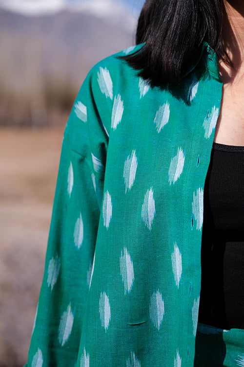 Okhai 'Countryside' Pure Cotton Handwoven Ikat Shirt