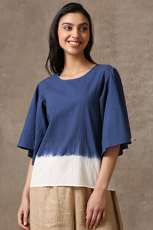 Okhai 'Blue Ocean' Pure Cotton Tie and Dye Top | Rescue
