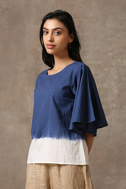 Okhai 'Blue Ocean' Pure Cotton Tie and Dye Top