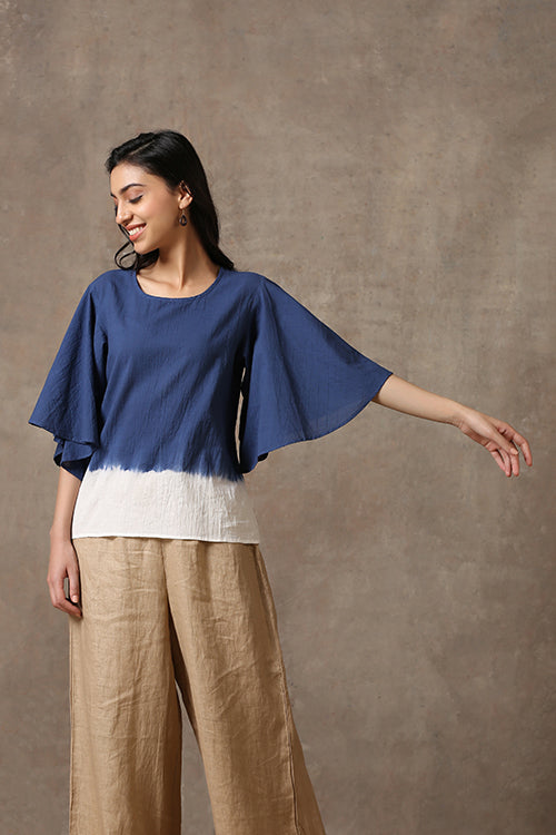 Okhai 'Blue Ocean' Pure Cotton Tie and Dye Top