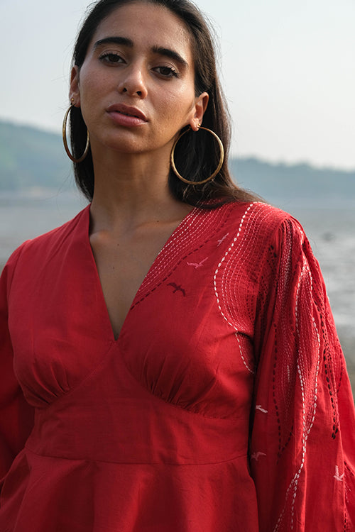 Okhai 'Seaweed' Pure Cotton Hand Embroidered Top