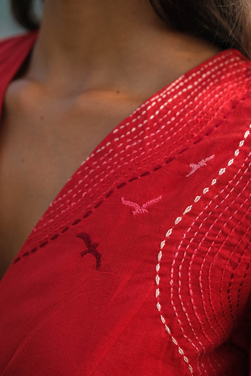 Okhai 'Seaweed' Pure Cotton Hand Embroidered Top