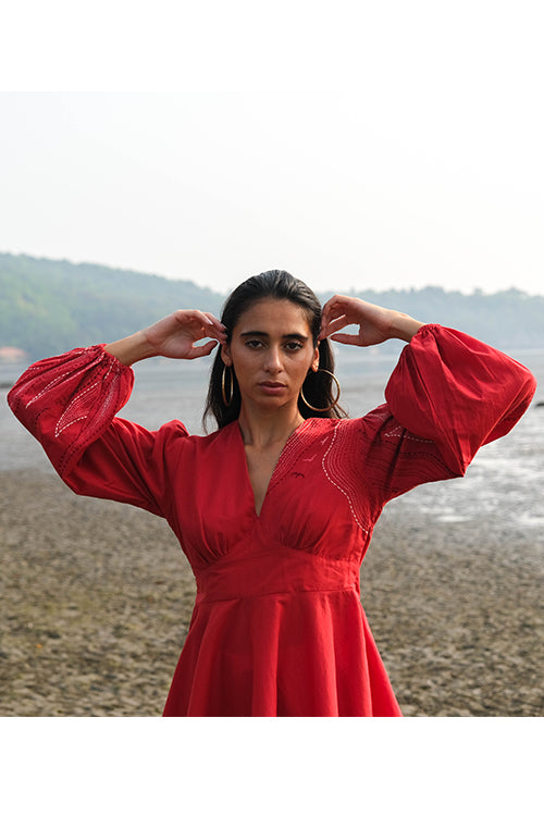 Okhai 'Seaweed' Pure Cotton Hand Embroidered Top