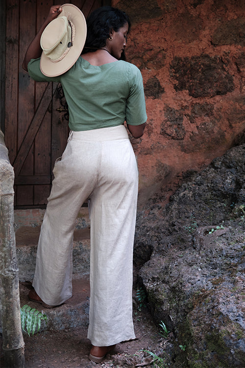 Okhai 'Earth' Hand Embroidered and Mirror Work Short Top