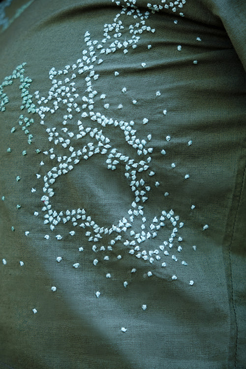 Okhai 'Earth' Hand Embroidered and Mirror Work Short Top