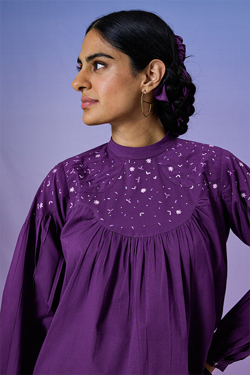 Okhai 'Boisterous' Pure Cotton Hand Embroidered Top