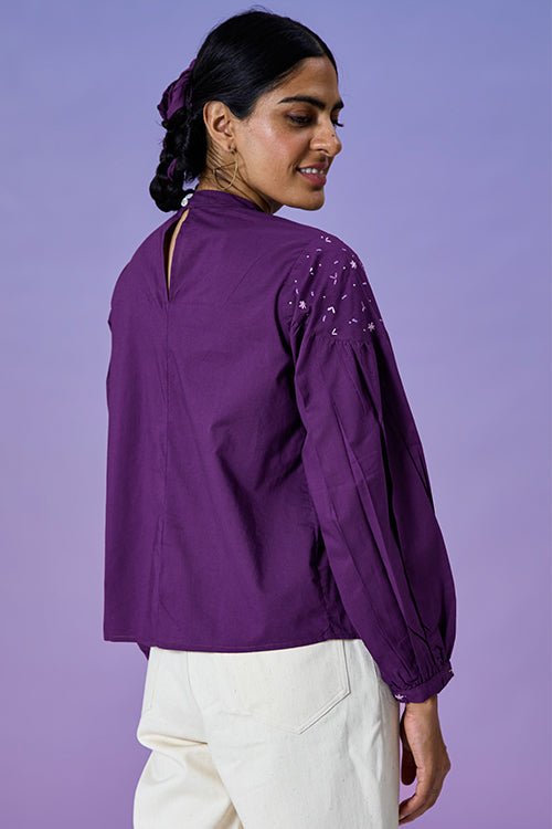 Okhai 'Boisterous' Pure Cotton Hand Embroidered Top