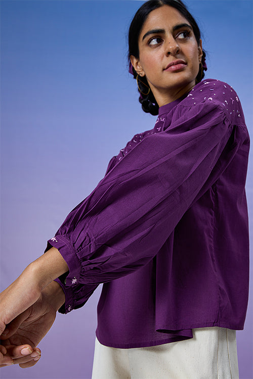 Okhai 'Boisterous' Pure Cotton Hand Embroidered Top