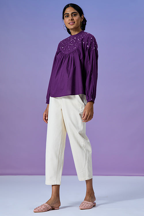 Okhai 'Boisterous' Pure Cotton Hand Embroidered Top