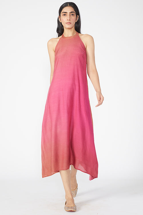 Okhai 'Rosa' Muslin Silk High Neck Sleeveless Dress