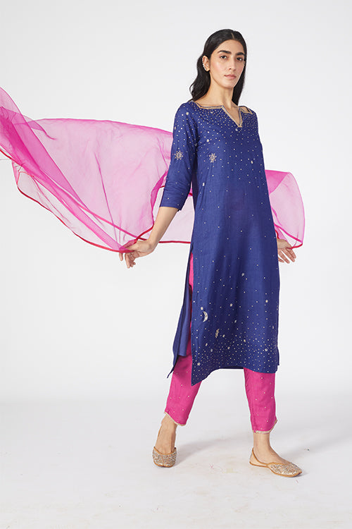 Okhai 'Daystar' Embroidered Kurta Pant Dupatta Set