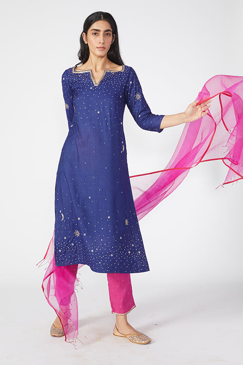 Okhai 'Daystar' Embroidered Kurta Pant Dupatta Set