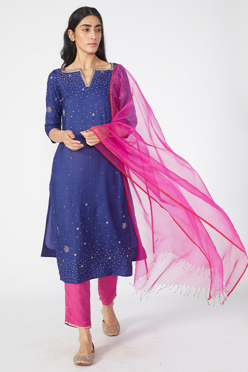 Okhai 'Daystar' Embroidered Kurta Pant Dupatta Set