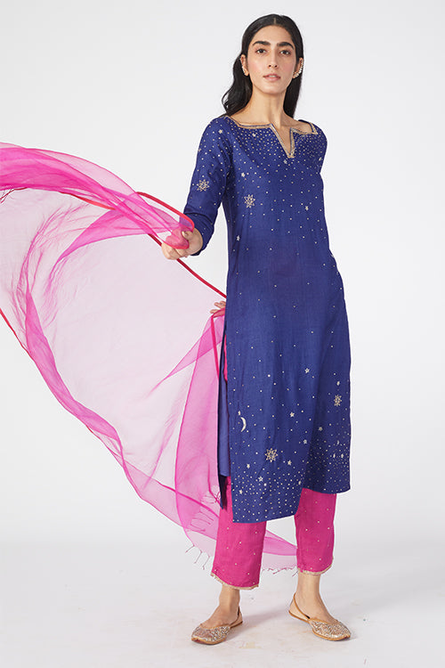 Okhai 'Daystar' Embroidered Kurta Pant Dupatta Set