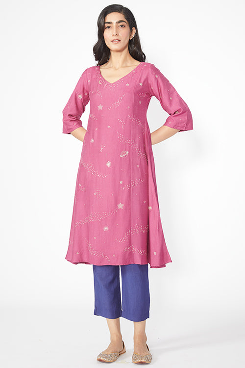 Okhai 'Galaxy' Embroidered Kurta Pant Dupatta Set