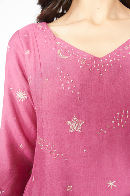 Okhai 'Galaxy' Embroidered Kurta Pant Dupatta Set