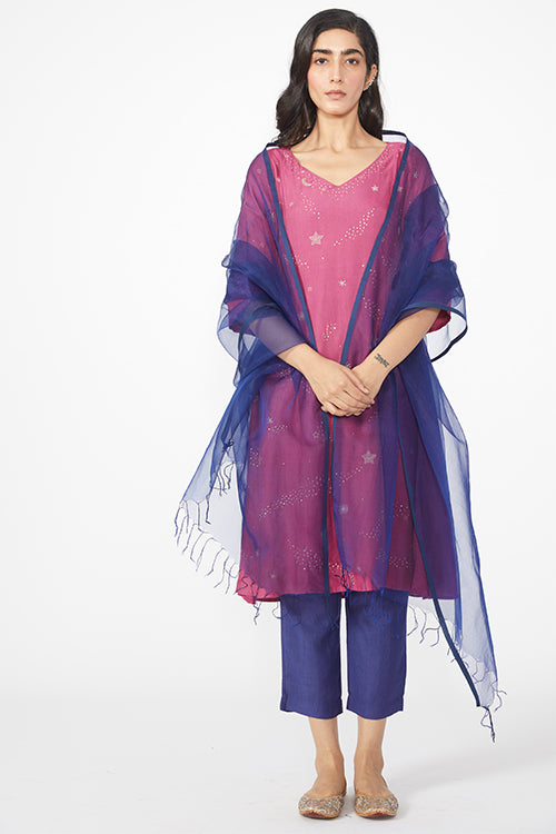 Okhai 'Galaxy' Embroidered Kurta Pant Dupatta Set
